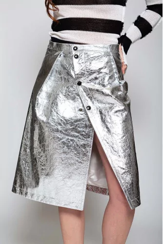Achat Nappa leather asymmetrical skirt - Jacques-loup