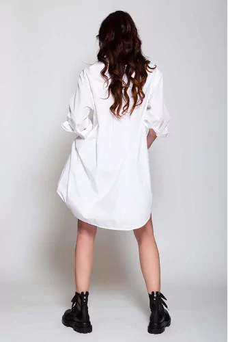 Robe chemise en popeling de coton oversized ML