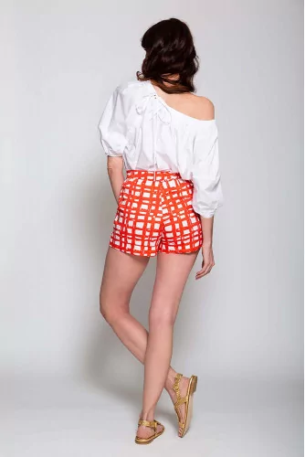 Cotton high waist shorts