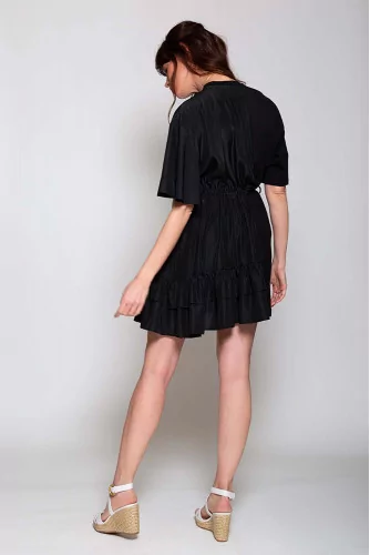 Cotton T-shirt dress with ruffle SS