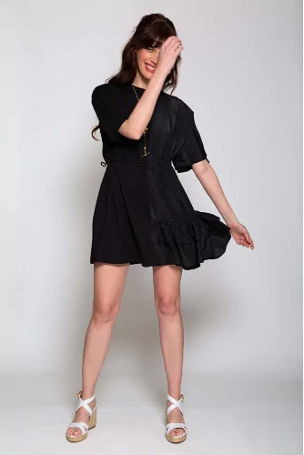 Cotton T-shirt dress with ruffle SS