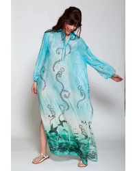 Long dress kaftan cotton and silk LS