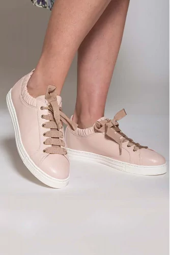 Nappa leather sneakers with soft elastic