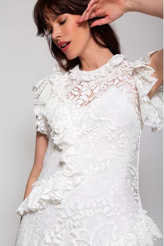 Achat Long lace dress with asymmetrical frills - Jacques-loup