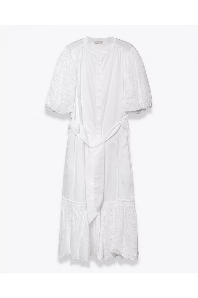 Robe Tory Burch blanc lien de serrage à la taille