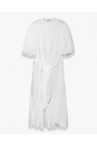 Robe Tory Burch blanc lien de serrage à la taille