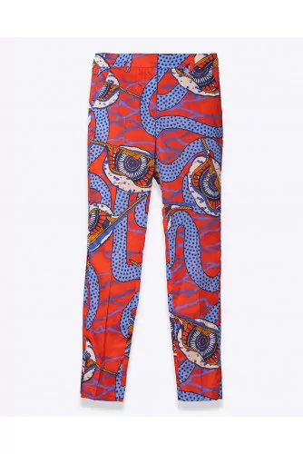 Pantalon slim Stella Jean rouge-bleu