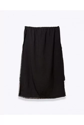 Straight cut viscose skirt with fringes