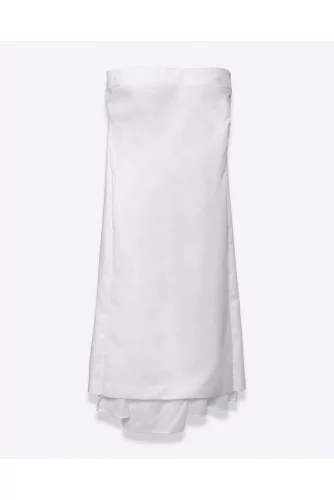 Knotted strapless poplin cotton dress