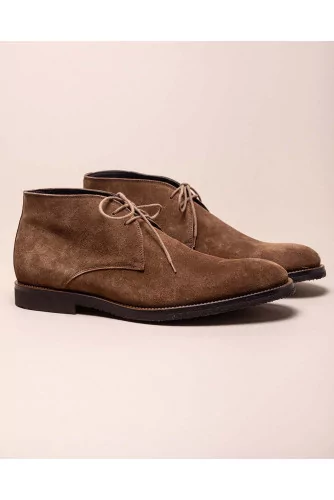 High split leather derby shoes