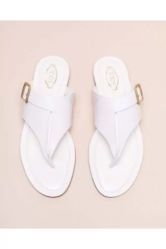 Achat Calf leather toe thong sandals with buckle - Jacques-loup
