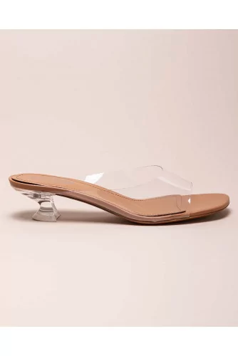 Open toe mules vinyl with plexi heel 35