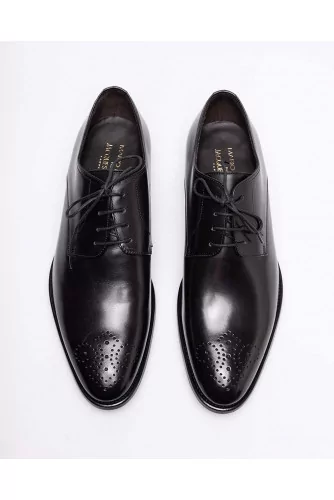 Leather derby shoes with laces
