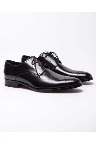 Leather derby shoes with laces