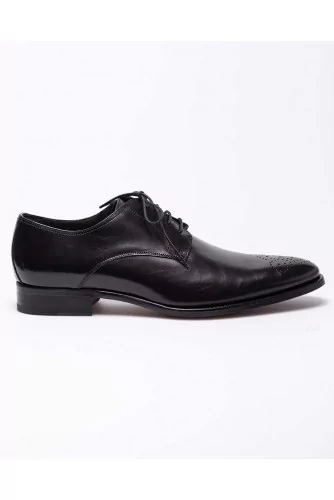 Leather derby shoes with laces