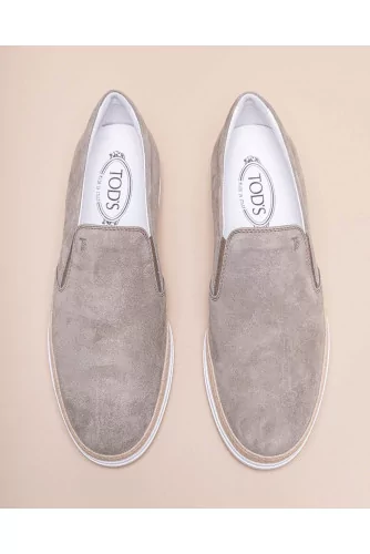 Pantofola - Split leather slip-ons with rope sole