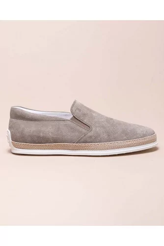 Pantofola - Split leather slip-ons with rope sole