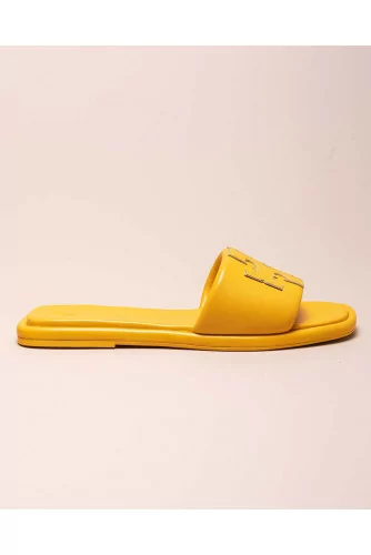 Mule Tory Burch jaune matelassée avec logo