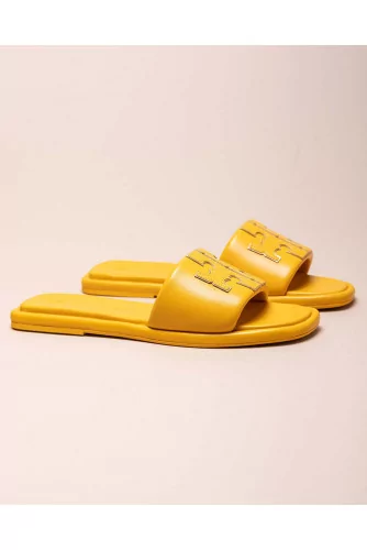 Mule Tory Burch jaune matelassée avec logo