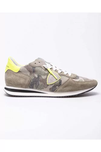 Tennis Philippe Model "Tropez x" camouflage-vert-jaune fluo pour homme