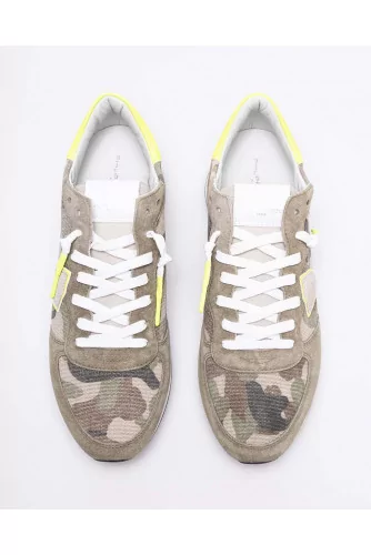 Tennis Philippe Model "Tropez x" camouflage-vert-jaune fluo pour homme