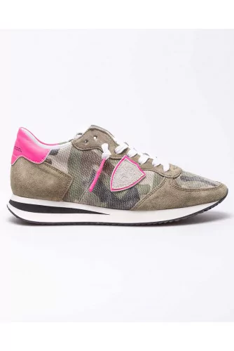 Tropez X - Split leather sneakers camouflage pattern 30