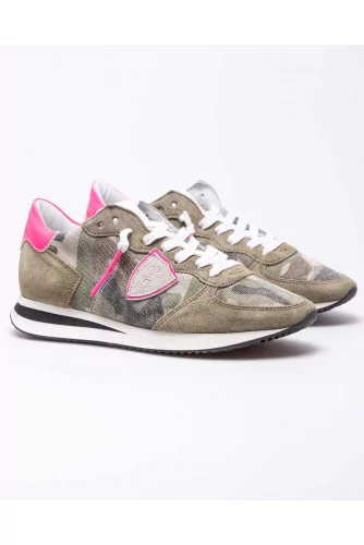 Tropez X - Split leather sneakers camouflage pattern 30