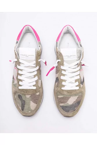 Tropez X - Split leather sneakers camouflage pattern 30