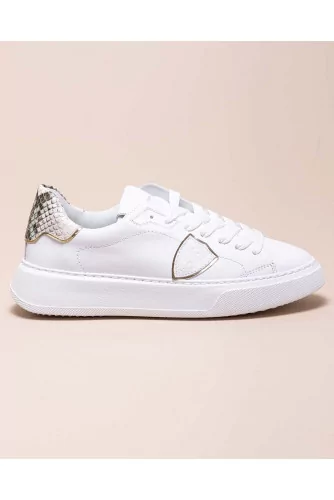 Temple - Calf leather sneakers with python print