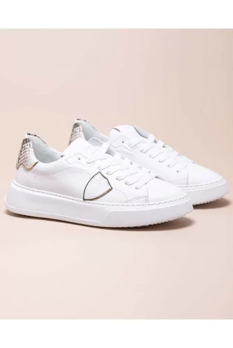Temple - Calf leather sneakers with python print