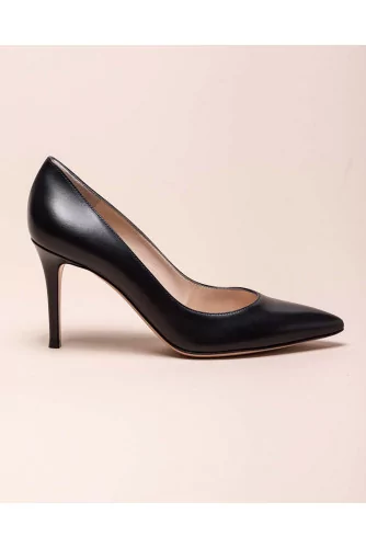 Leather high heels 85