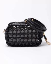 Perry Bombe - Small leather plaited square bag