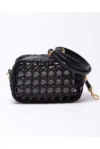 Perry Bombe - Small leather plaited square bag