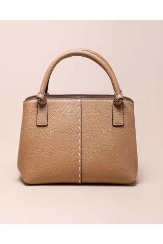 Mini Satchel - Mini sac en cuir avec surpiqûres