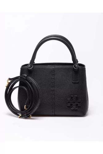 Mini Satchel - Small leather bag with decorative stitches