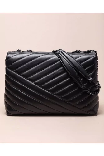 Keira - Leather quilted bag with chain