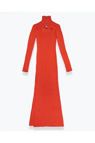 Achat Wool long dress with almond shaped neckline LS - Jacques-loup