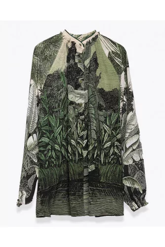 Crepe and silk outfit with jungle print