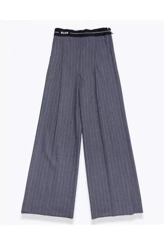 Wool striped trousers