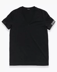 Cotton T-shirt with double elastic bands