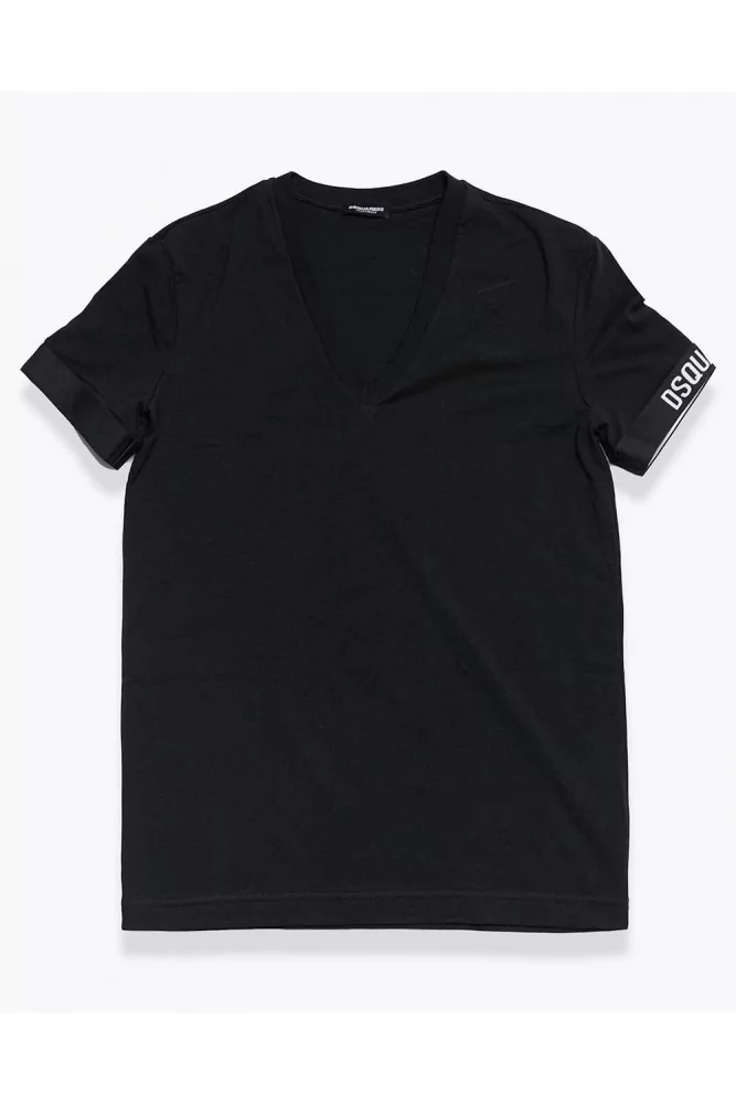 DSQUARED2 - T-shirt en coton avec 2 brassards élastiques M noir