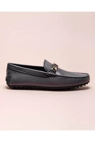 Achat Nuovo City Gomino - Patina leather moccasins with bit - Jacques-loup