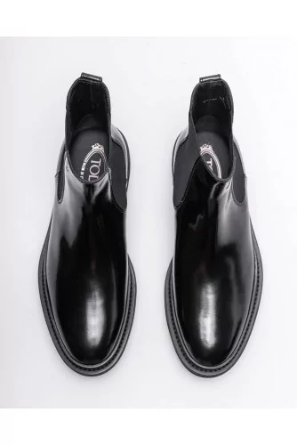 Guscio - Shiny leather boots with elastics