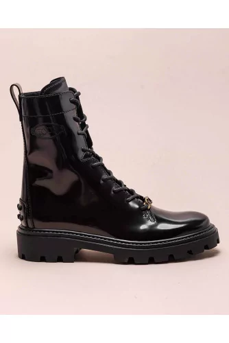 Rangers - Bottines à lacets en cuir avec fermeture éclair