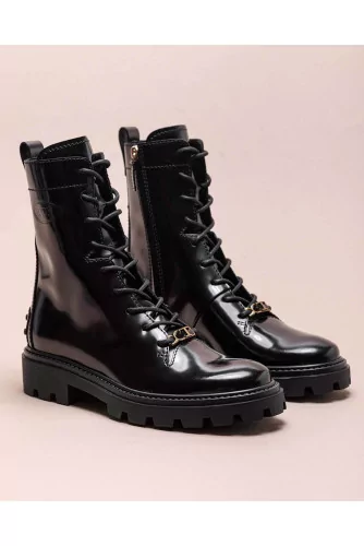 Rangers - Bottines à lacets en cuir avec fermeture éclair