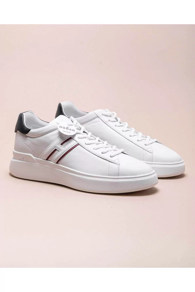 Essentiel of Hogan White bordeaux and black sneakers with