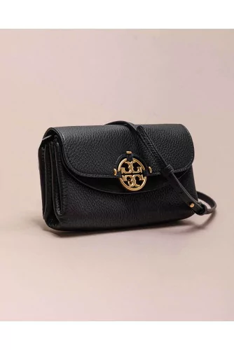 Miller - Leather bag with logo and shoulder strap