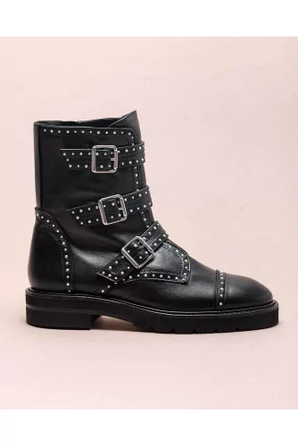 Achat Jessee - Leather low boots with small pearls - Jacques-loup