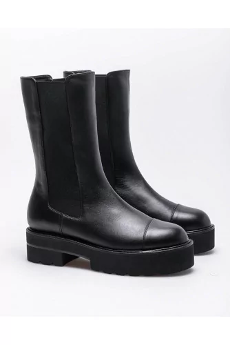 Presley - Leather low boots with elastics 45