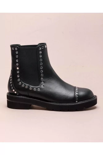 Achat Frankie - Leather low boots with flat nails 35 - Jacques-loup